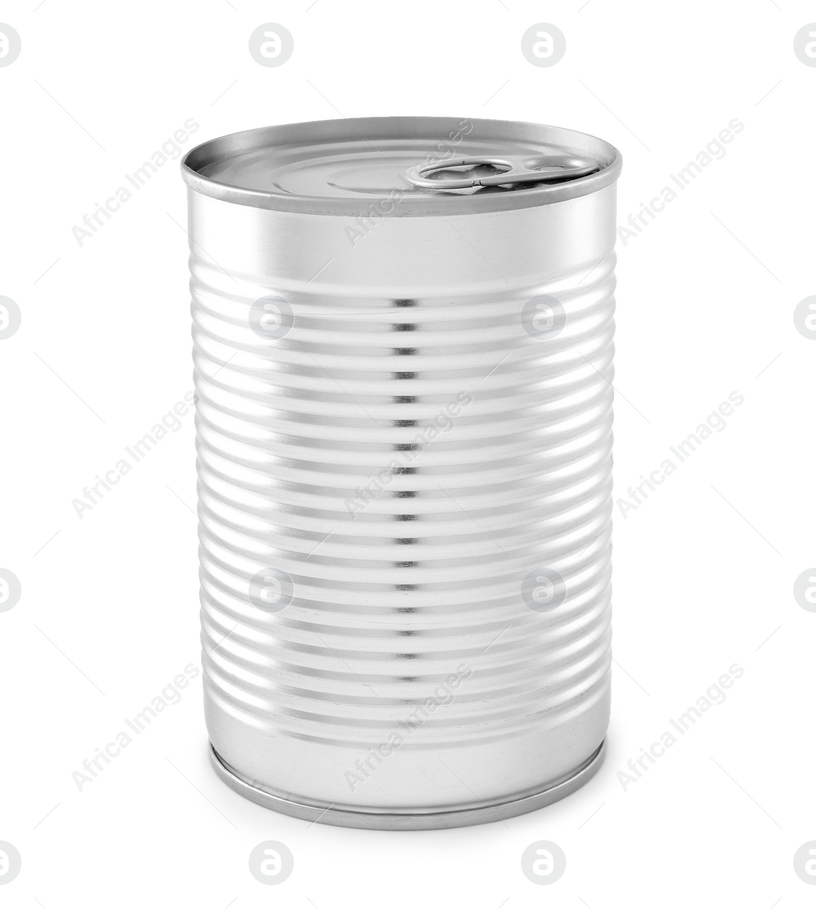 Photo of Closed metal tin can isolated on white