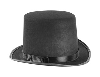 Black magician top hat isolated on white