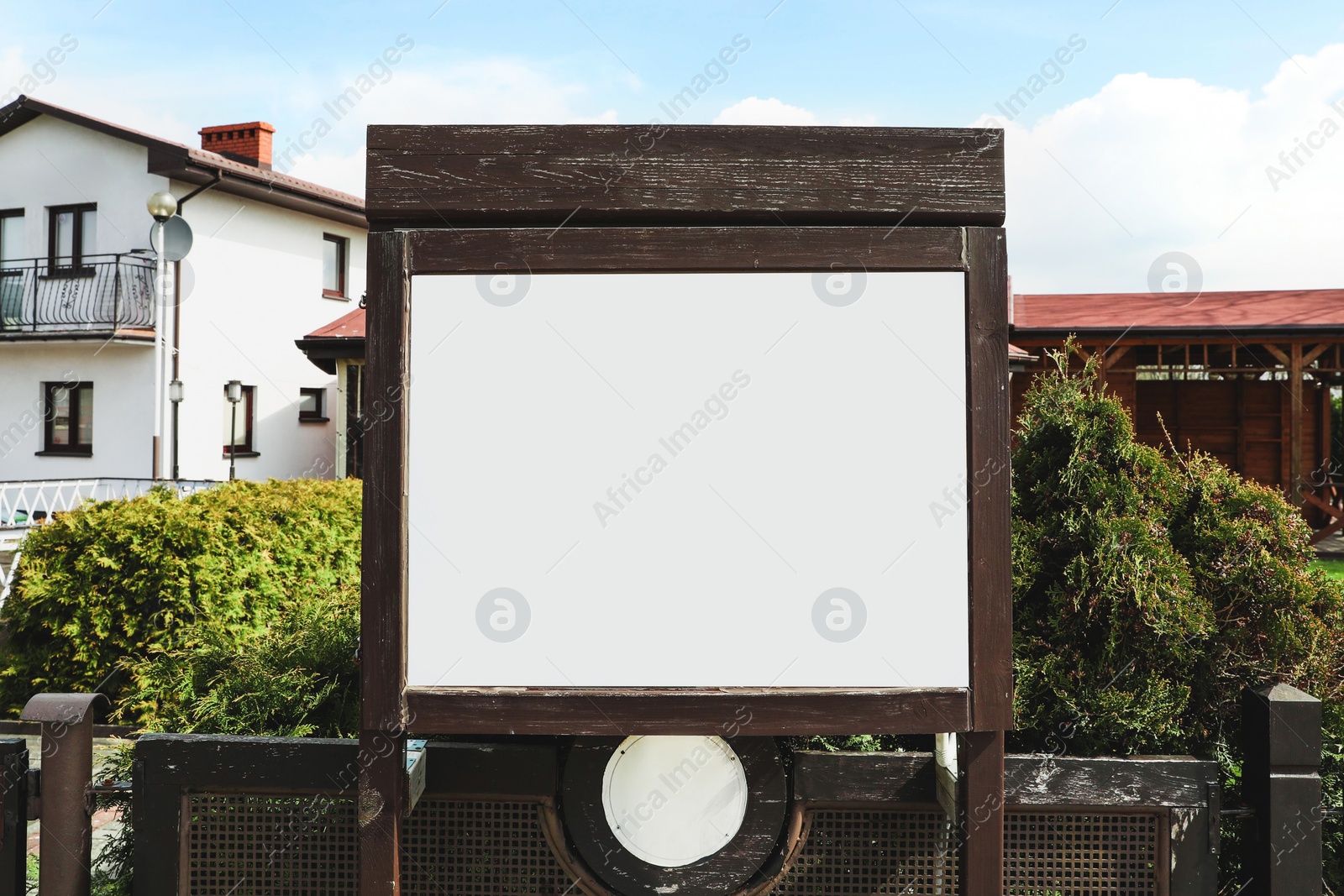 Image of Empty signboard in city. Mock-up for design