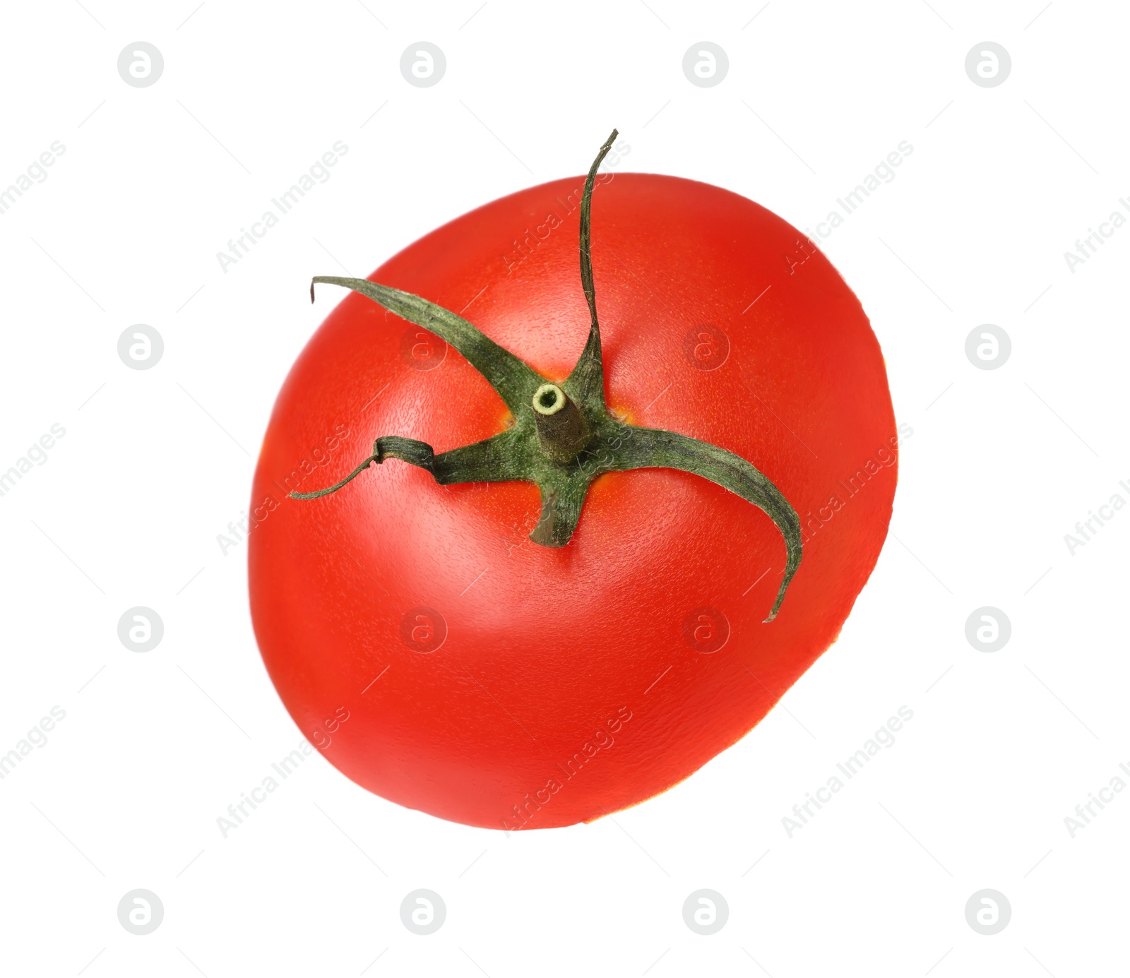 Photo of Slice of fresh ripe tomato isolated on white