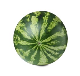 Photo of One whole ripe watermelon isolated on white