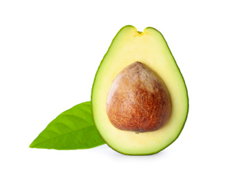 Photo of Half of ripe avocado isolated on white