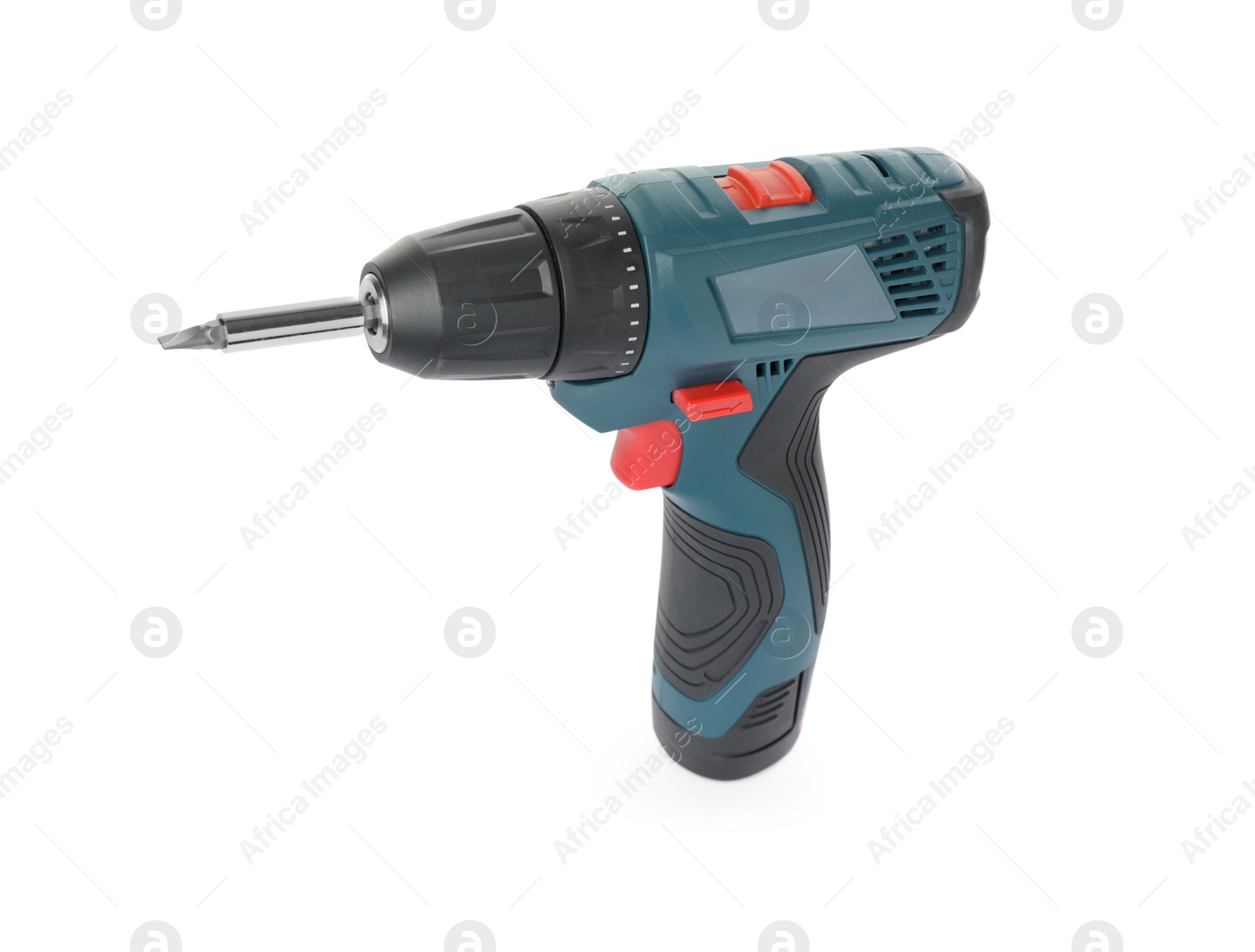 Photo of Modern electric power drill isolated on white