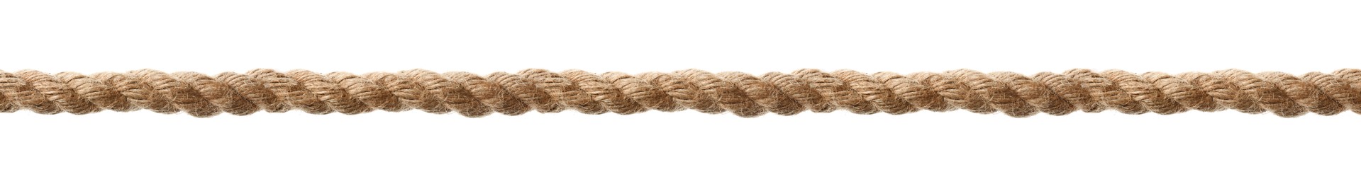 Image of Long durable hemp rope on white background