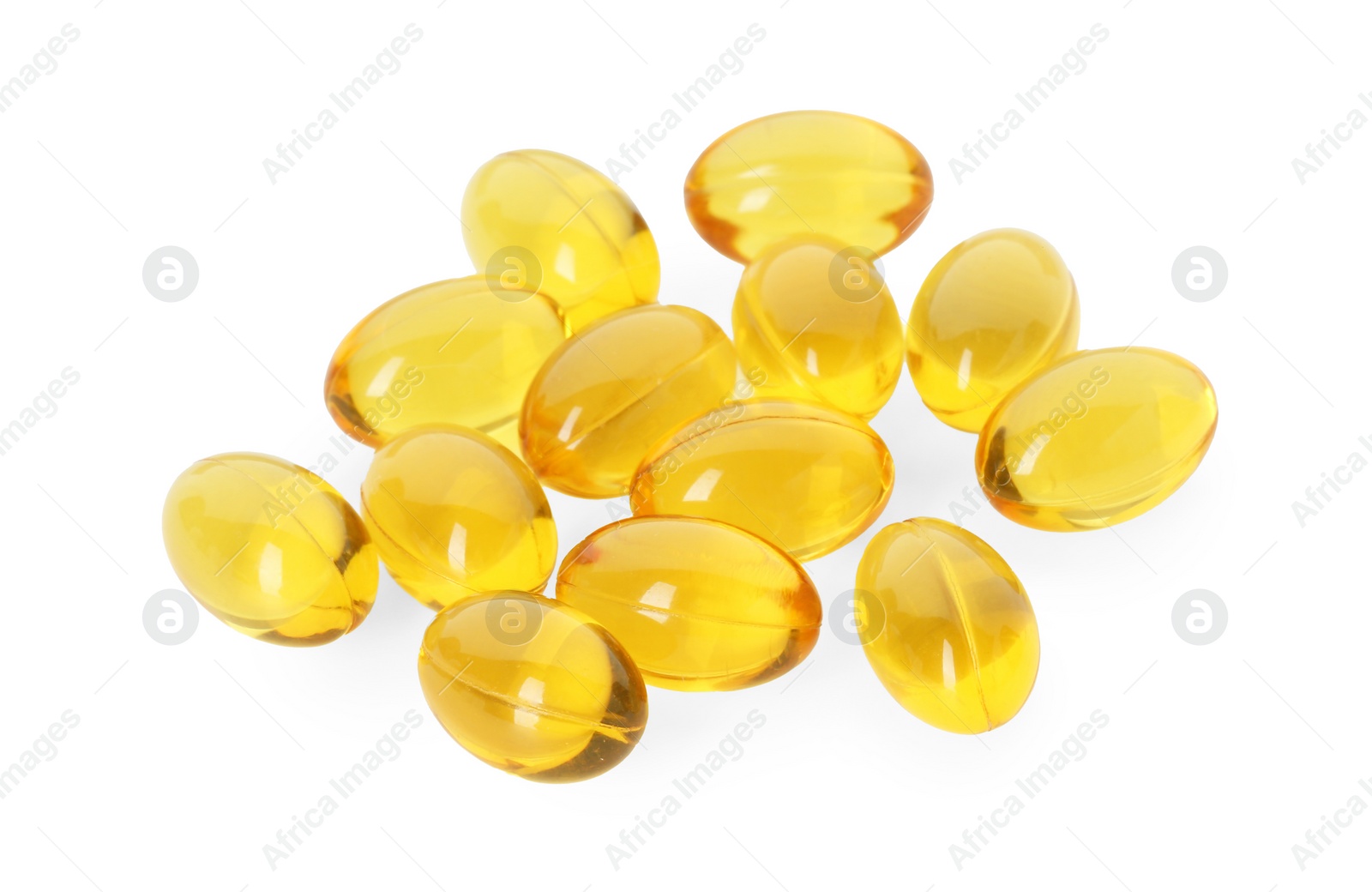 Photo of Vitamin capsules isolated on white. Health supplement