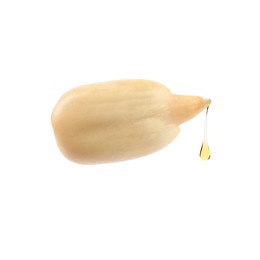 Image of Sunflower seed with oil on white background