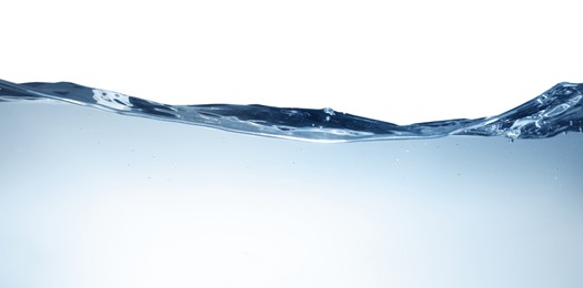 Photo of Transparent clear water wave on grey background