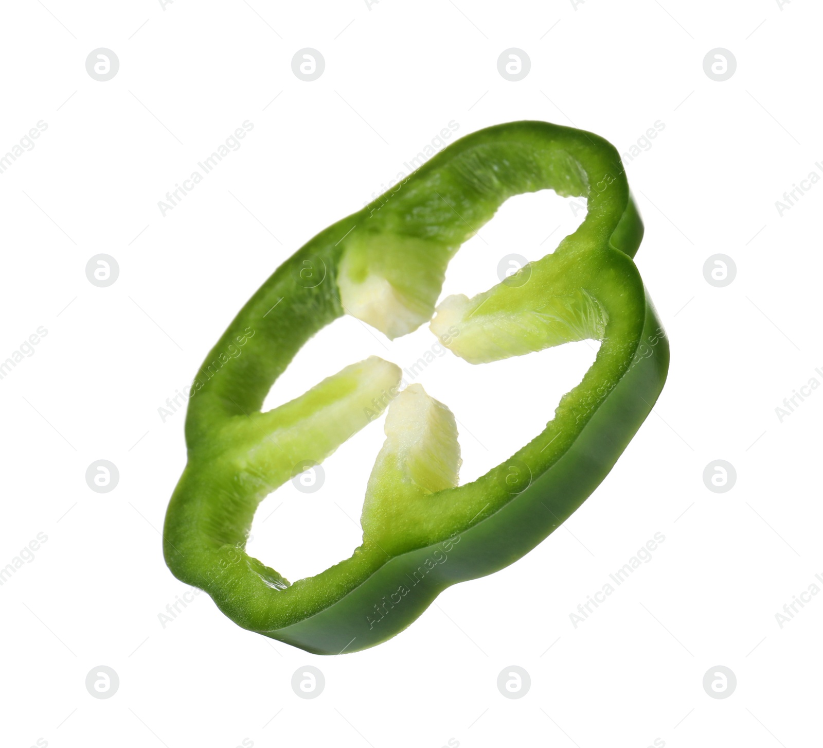 Photo of Slice of bell pepper for burger isolated on white