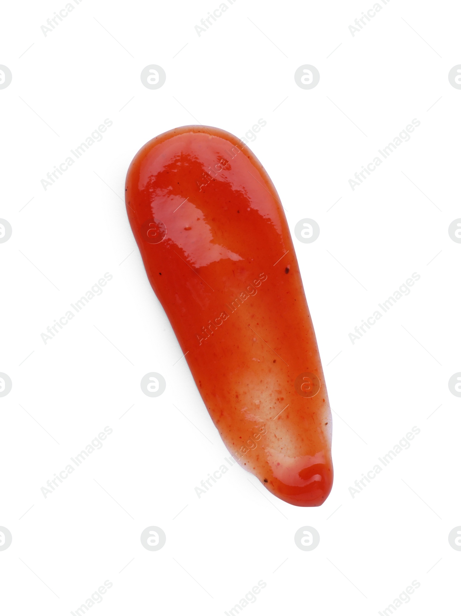 Tasty ketchup smear isolated on white, top view Photo of Tasty ketchup smear isolated on white, top view