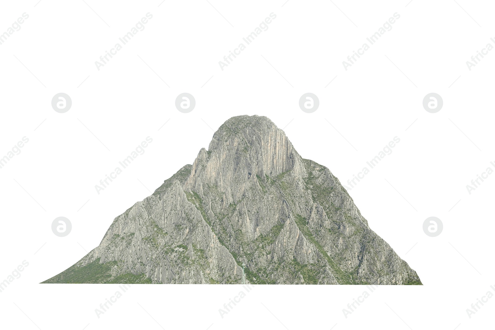 Image of Beautiful mountain with high peak isolated on white