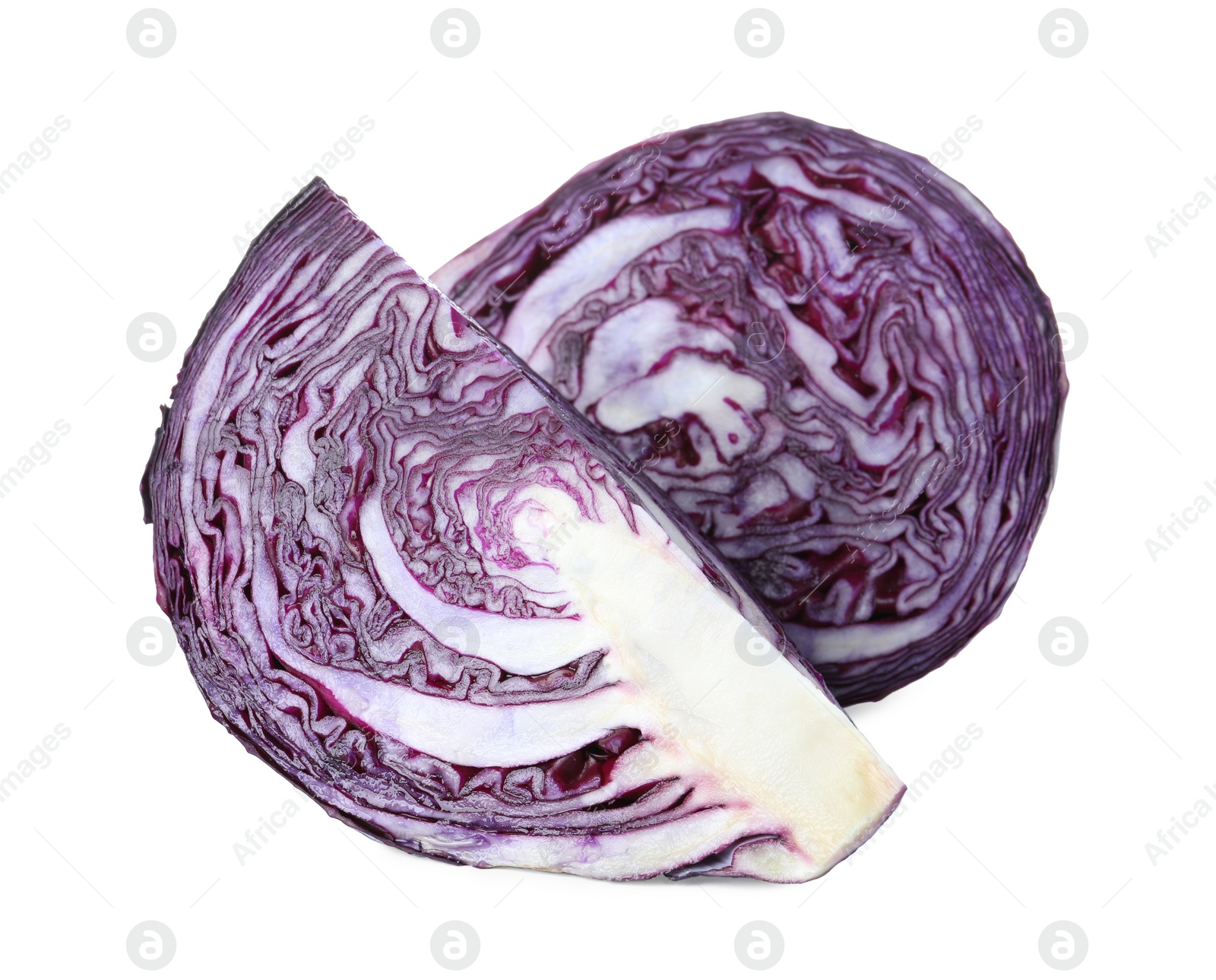 Photo of Fresh ripe red cabbage isolated on white