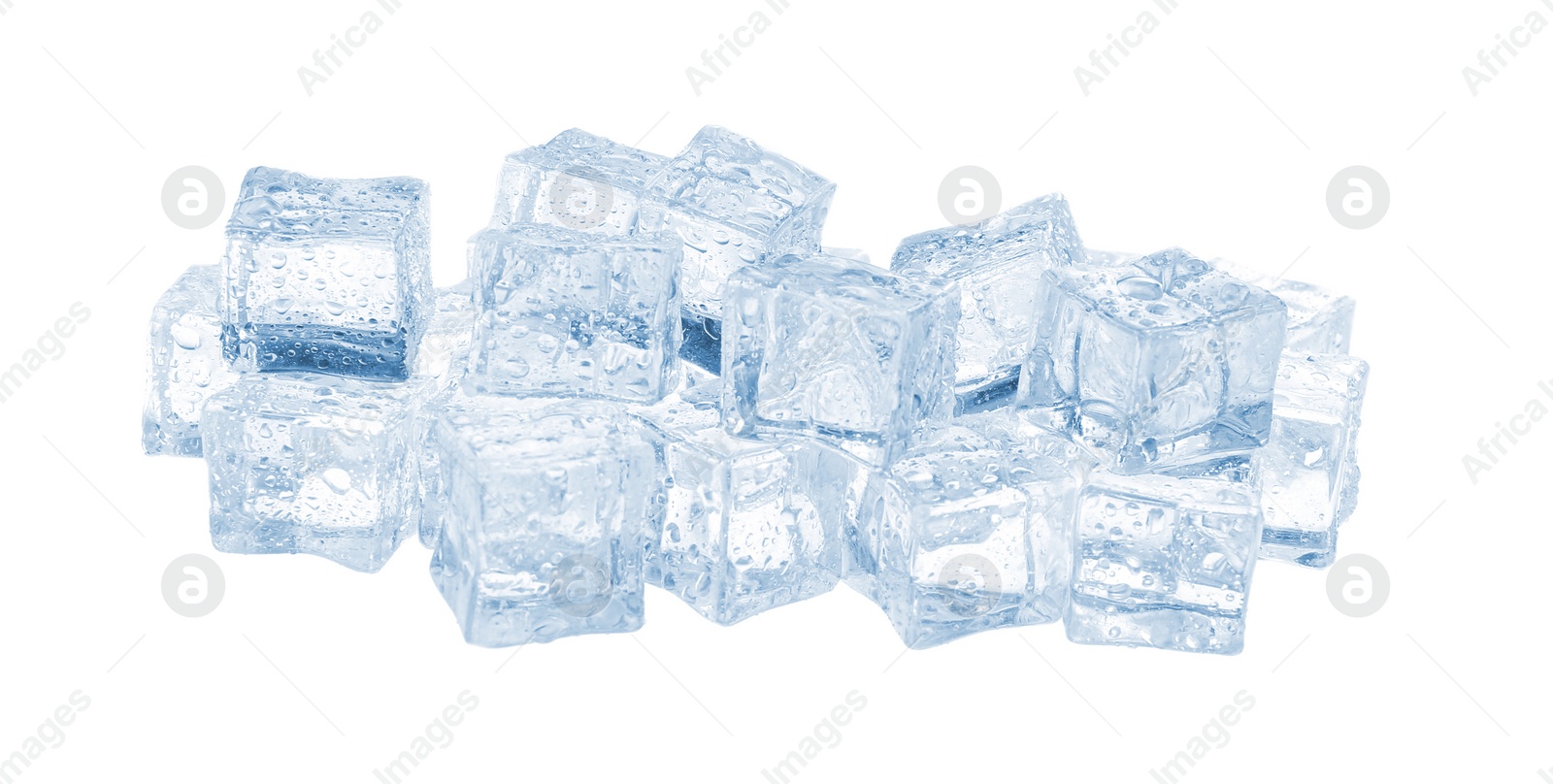 Photo of Crystal clear ice cubes isolated on white