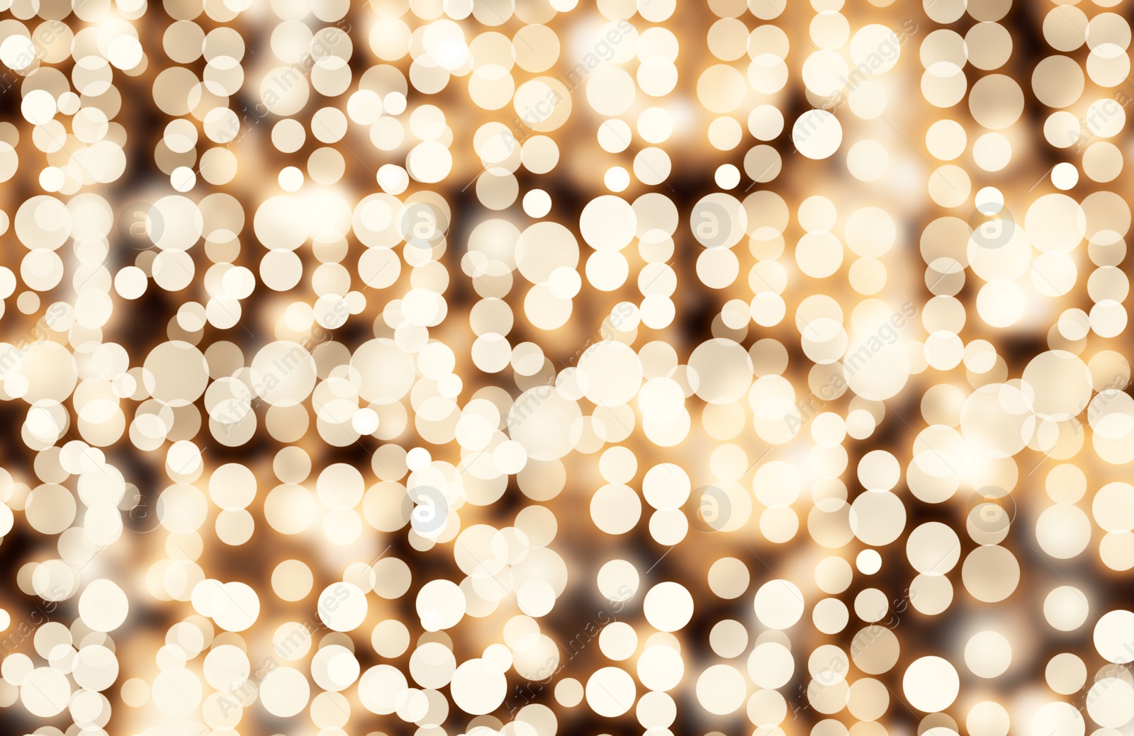 Image of Blurred view of beautiful Christmas lights, bokeh effect