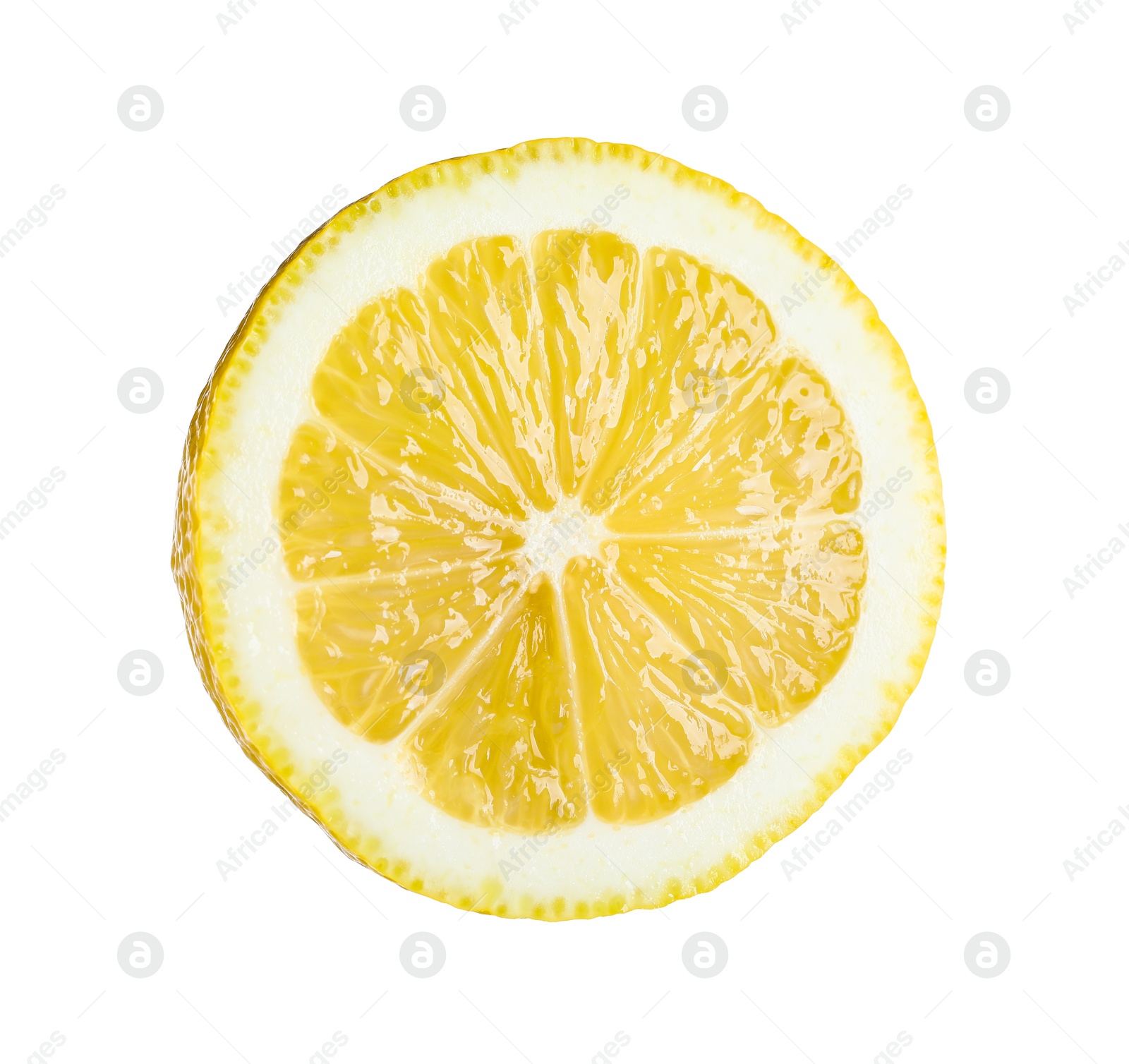 Photo of Piece of fresh lemon isolated on white