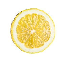 Photo of Piece of fresh lemon isolated on white