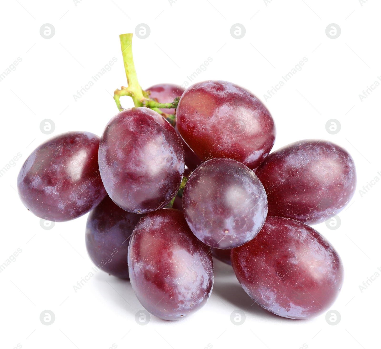 Photo of Fresh ripe juicy pink grapes isolated on white