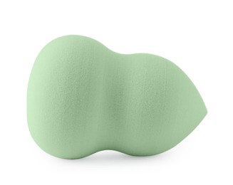 Light green makeup sponge isolated on white