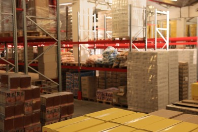 Image of Warehouse with lots of products. Wholesale business