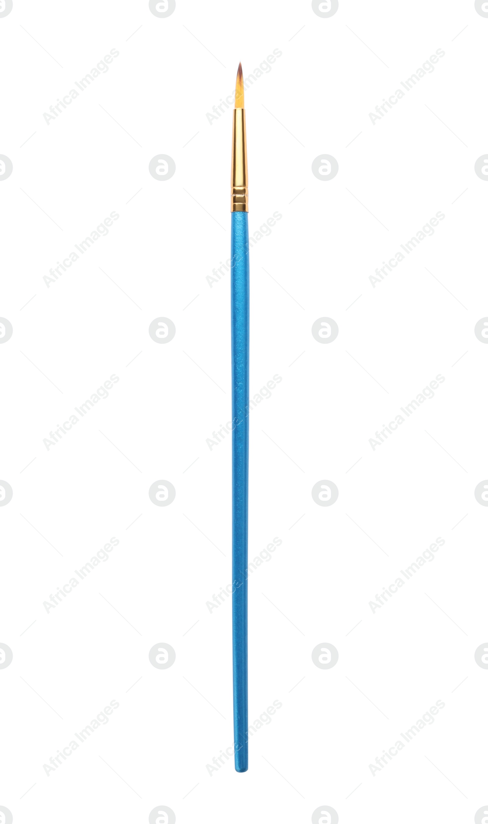 Photo of New brush for painting isolated on white. School stationery