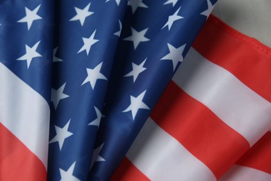 Photo of Flag of USA as background, top view