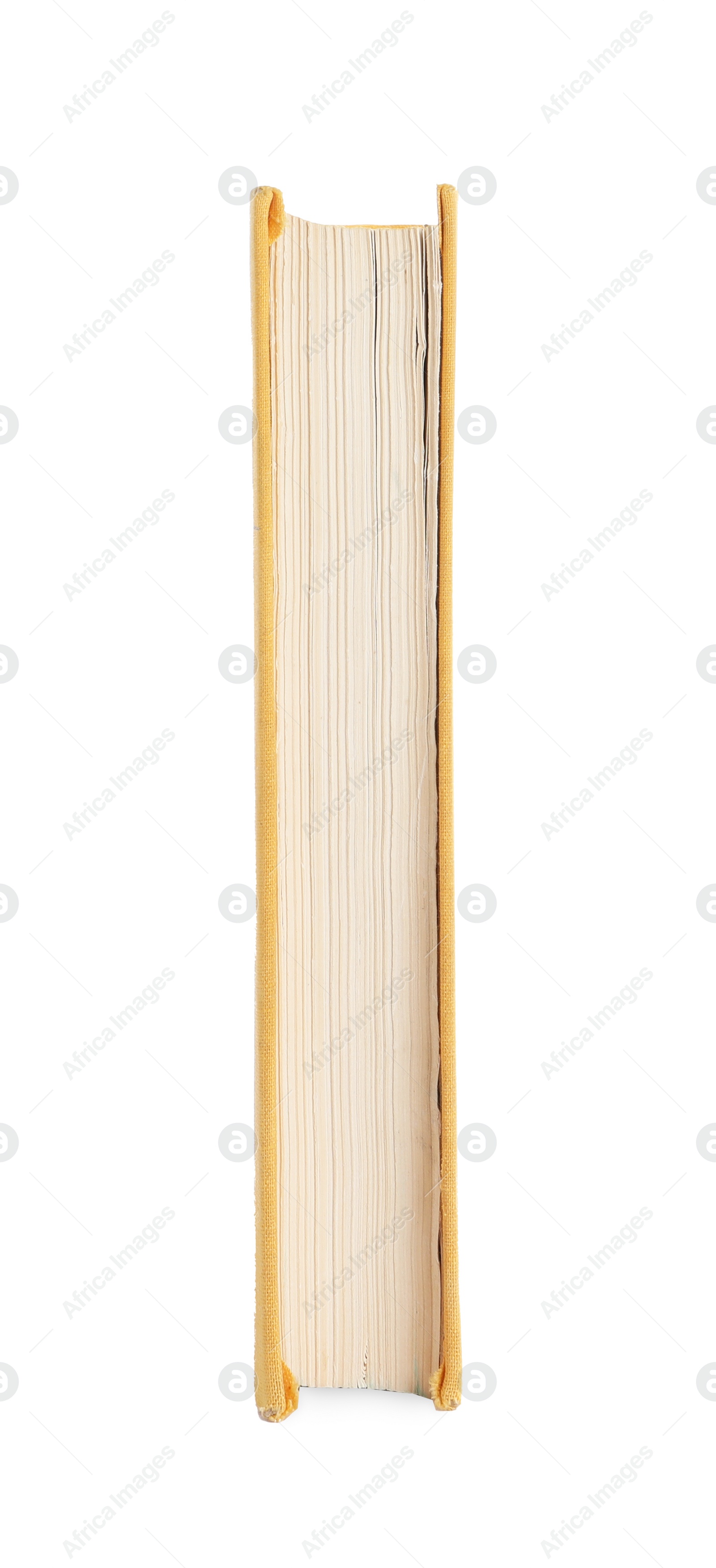 Photo of Closed old hardcover book isolated on white