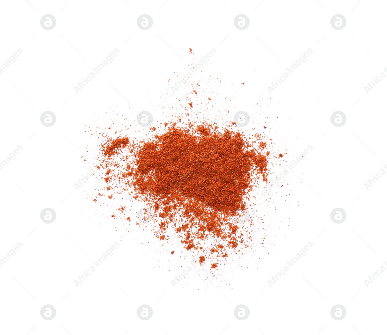 Photo of Aromatic paprika powder isolated on white, top view