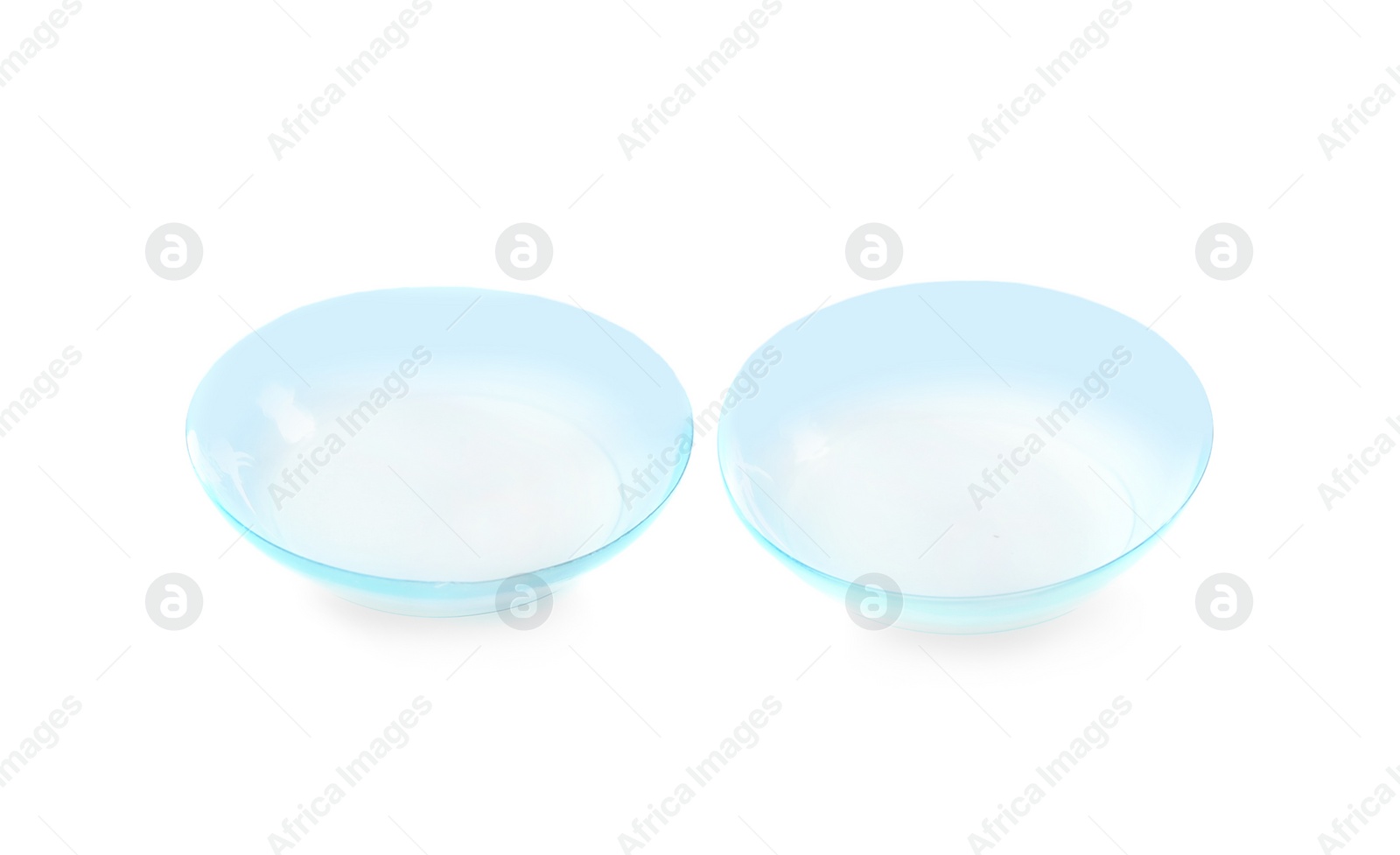 Photo of Contact lenses on white background