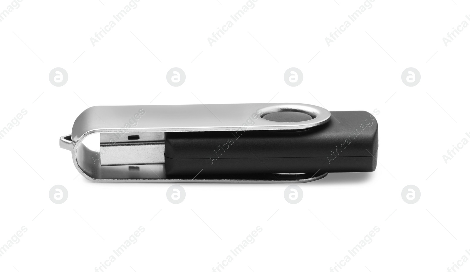 Photo of Modern usb flash drive isolated on white