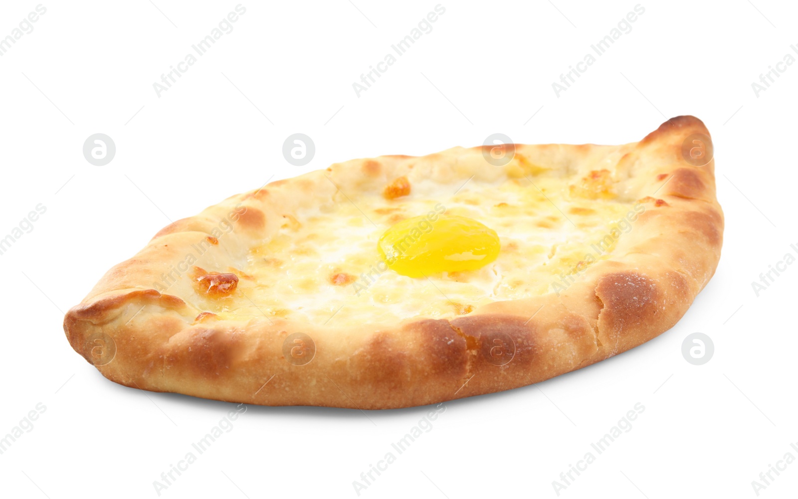 Photo of Fresh delicious Adjarian khachapuri isolated on white