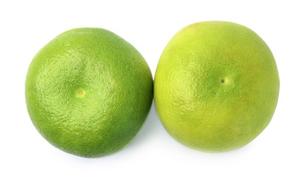 Fresh ripe sweetie fruits on white background, top view