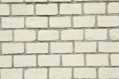Photo of Texture of white brick wall as background