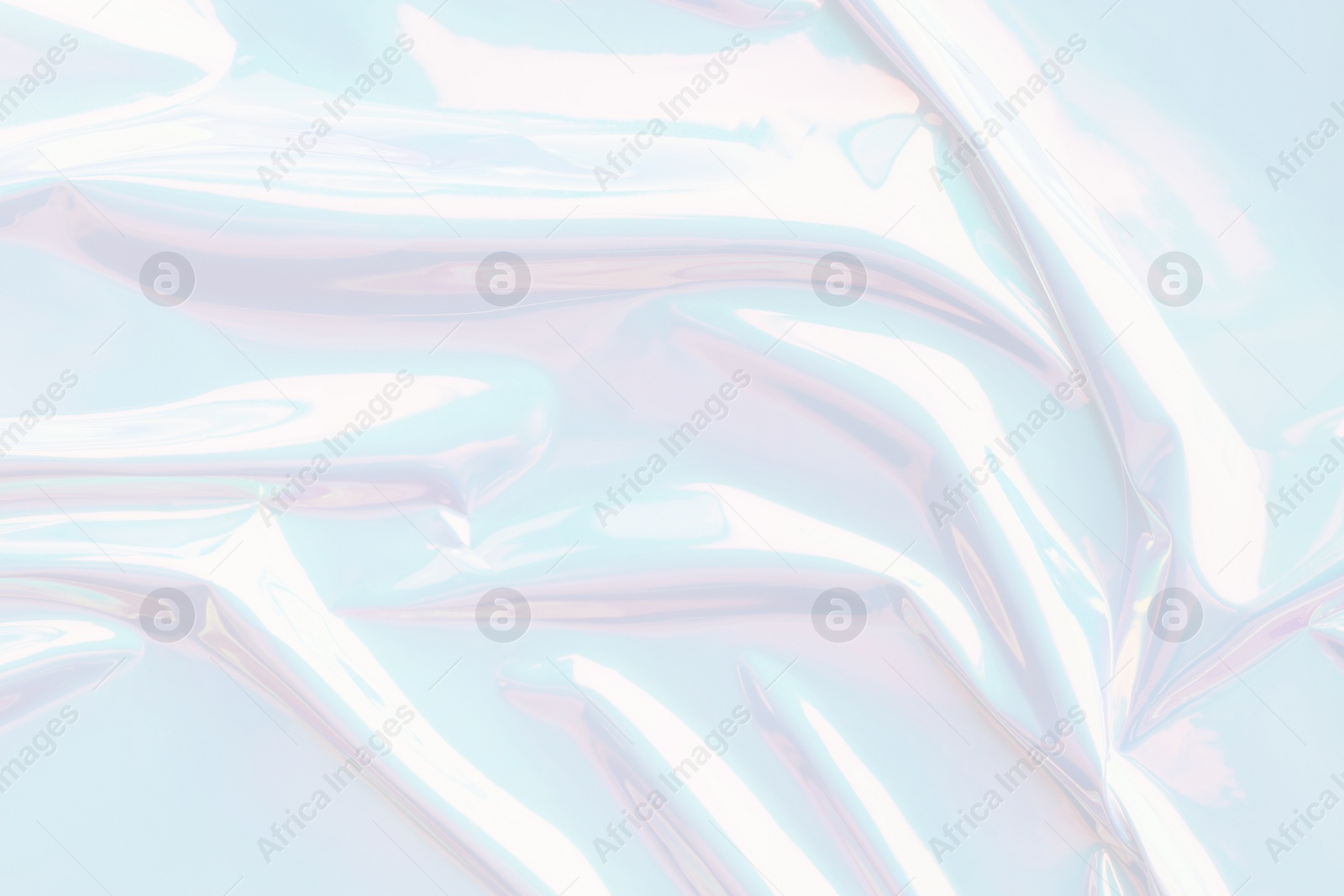 Image of Crumpled white foil film as background, closeup view