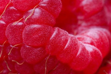 Texture of fresh ripe raspberry, macro view