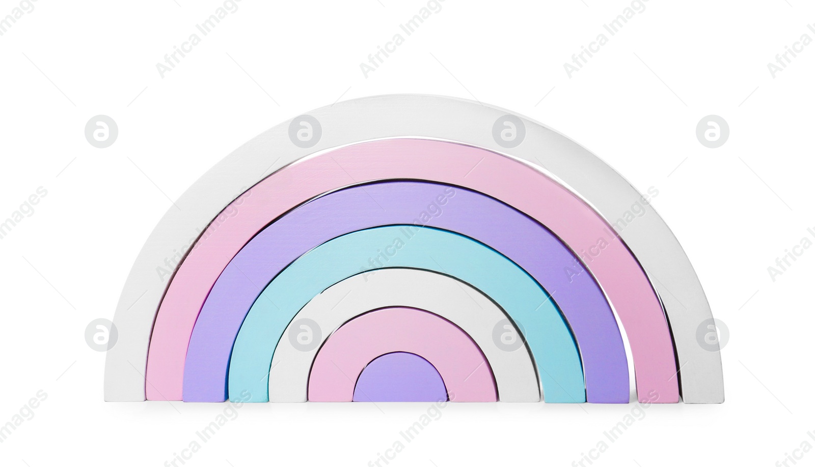 Photo of One colorful rainbow isolated on white. Children's toy