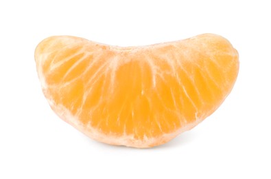 Photo of Piece of fresh ripe tangerine isolated on white