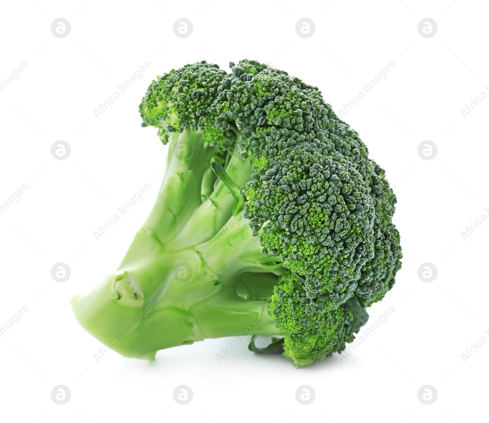 Photo of Fresh green broccoli on white background. Organic food