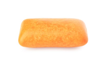 Photo of One tasty orange chewing gum isolated on white