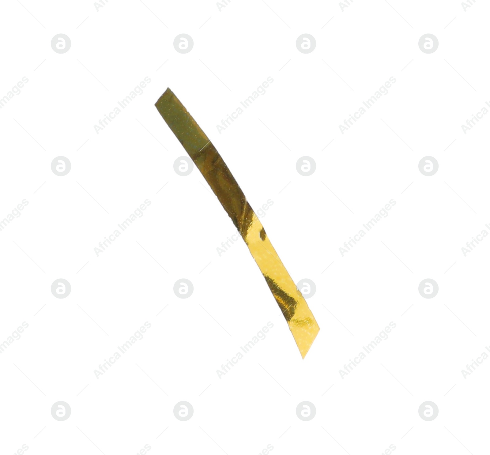 Photo of Piece of golden confetti isolated on white