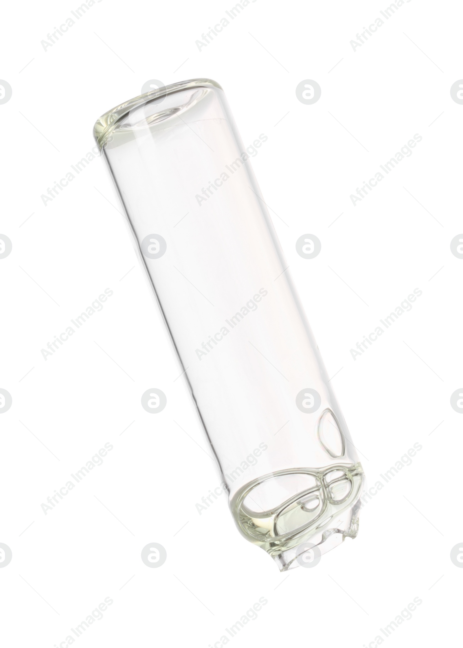 Photo of Open empty glass ampoule isolated on white