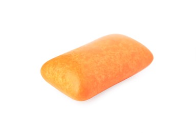 Photo of One tasty orange chewing gum isolated on white