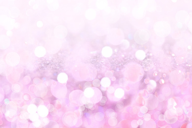 Image of Blurred view of pink lights as background, bokeh effect