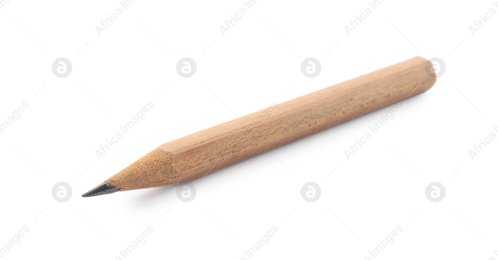 Photo of Sharp graphite pencil isolated on white. School stationery