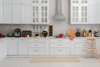 Beautiful kitchen interior with stylish modern furniture