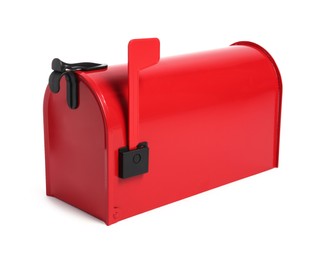 Photo of Shiny red letter box on white background