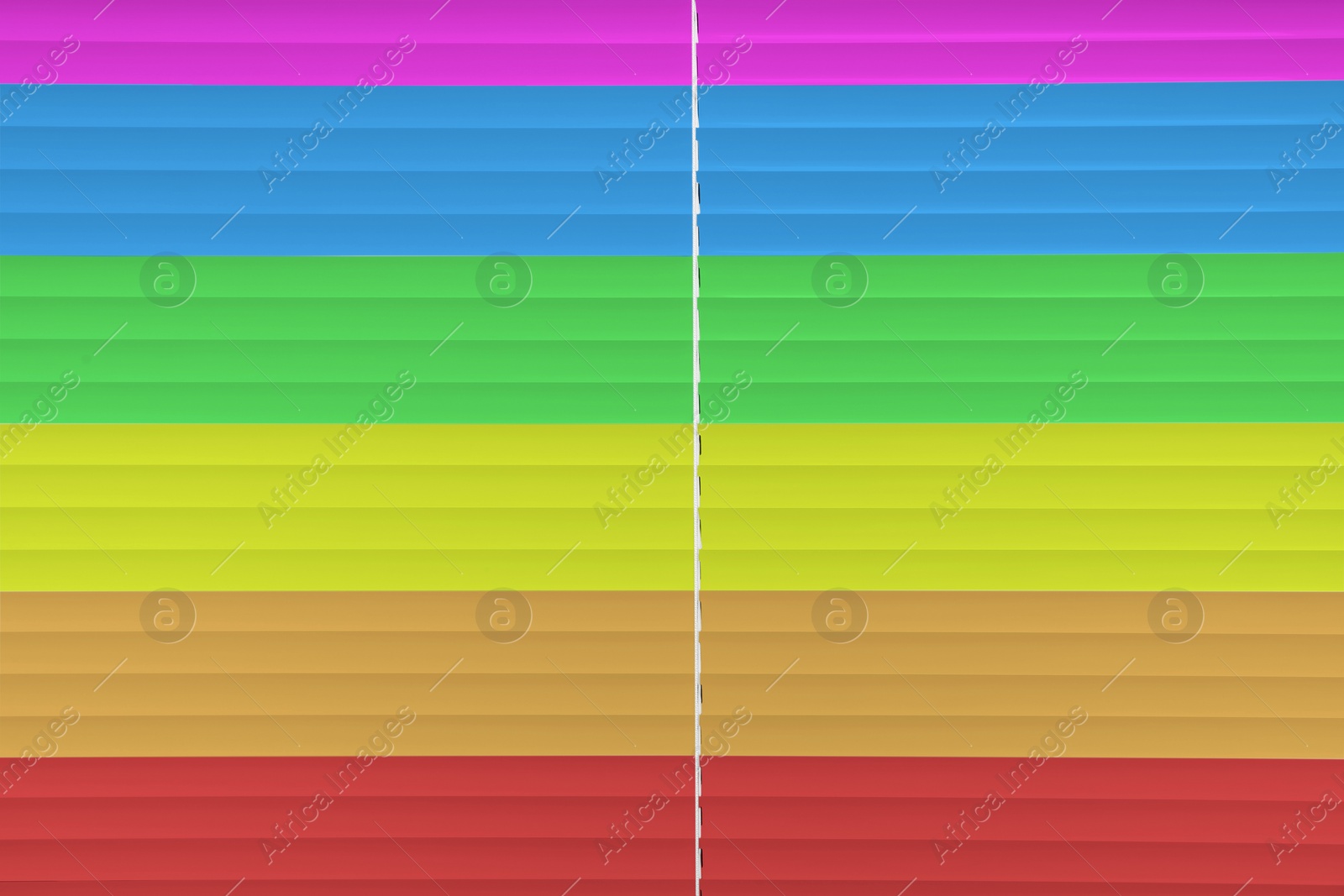 Image of Closed multicolor window blinds as background, closeup view