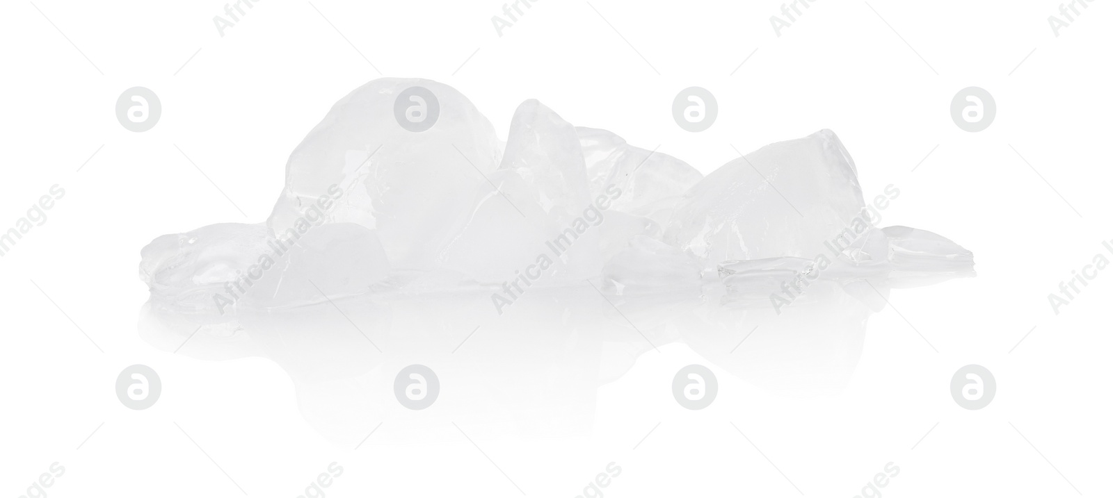 Photo of Pieces of clear ice isolated on white