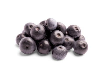 Photo of Fresh acai berries on white background