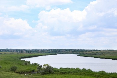 Picturesque view of river on sunny day