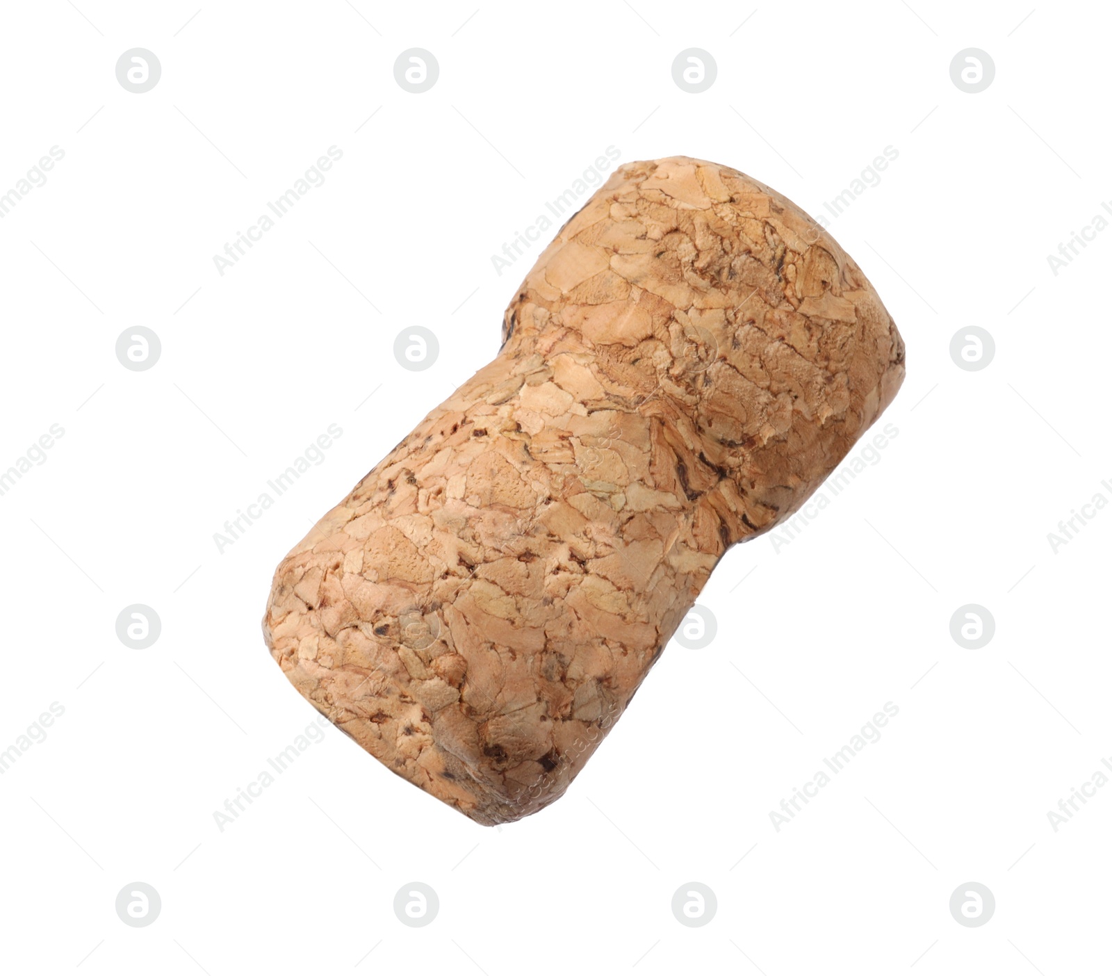 Photo of Sparkling wine cork isolated on white. Bottle cap