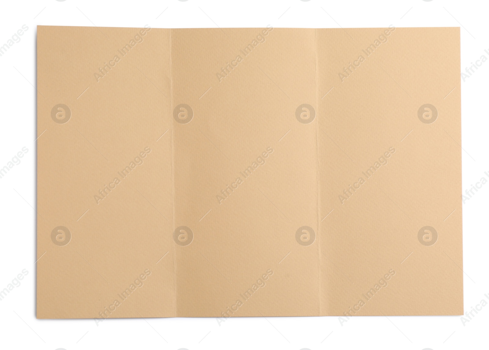 Photo of Sheet of brown paper on white background, top view